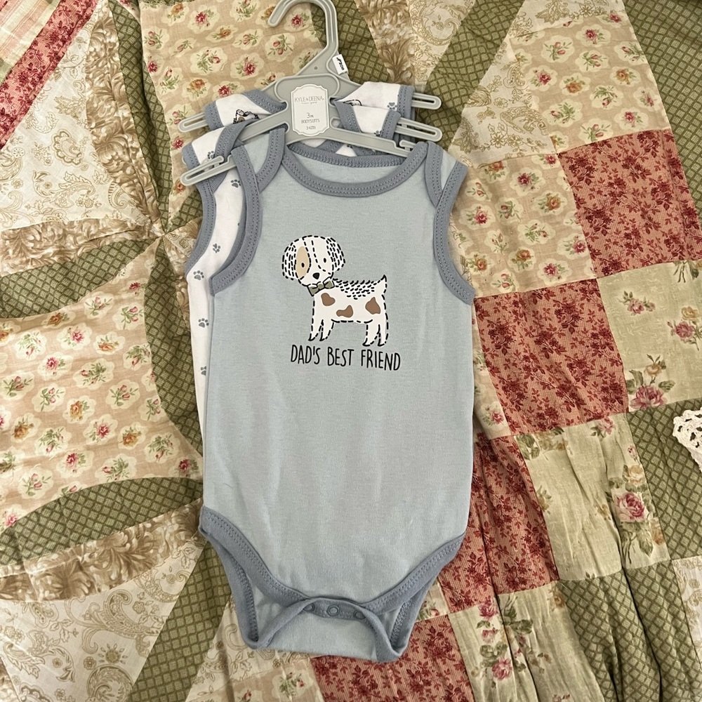 3pk onesie blues and white